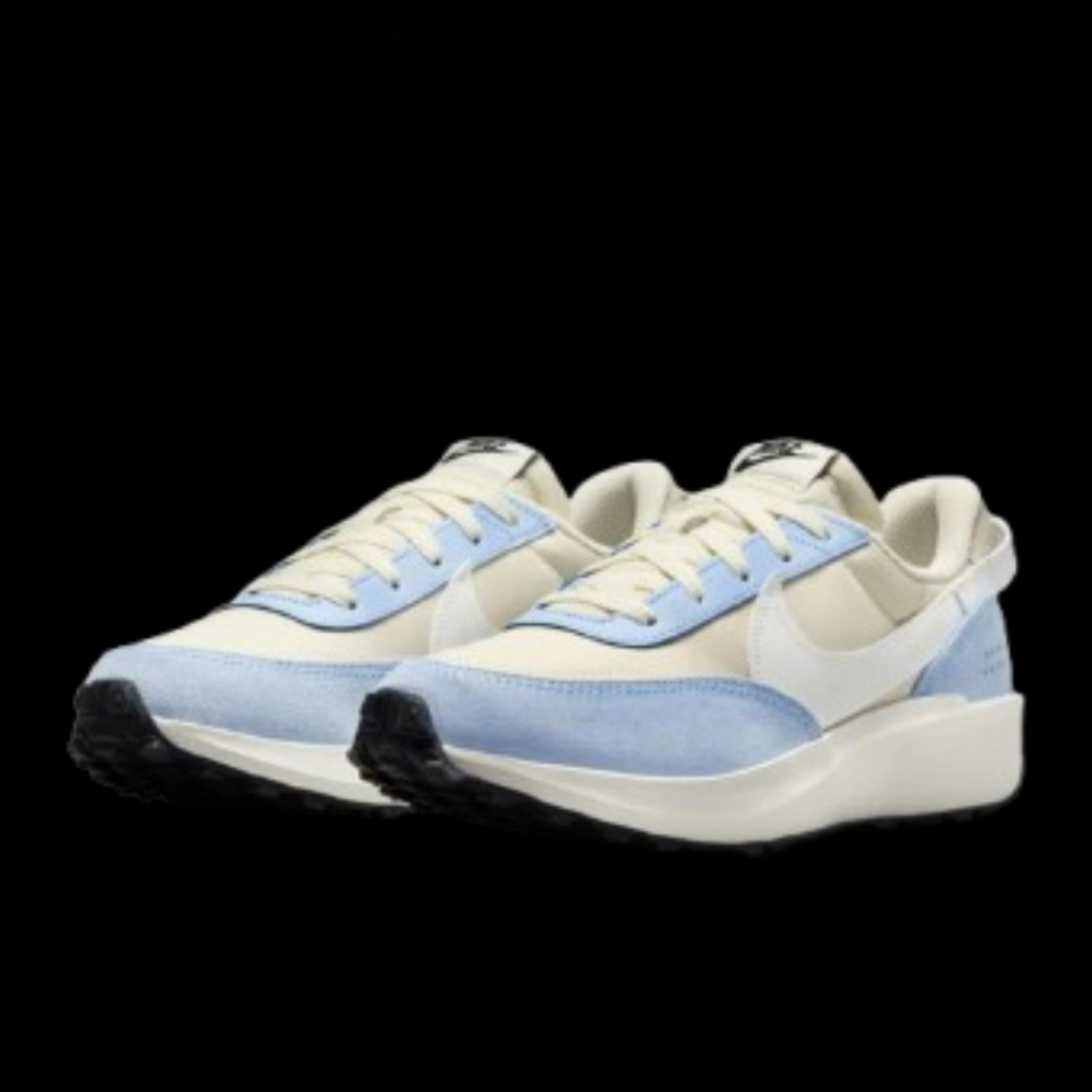 Nike Waffle Debut Running Womens Soft Pearl Aluminum Blue Black